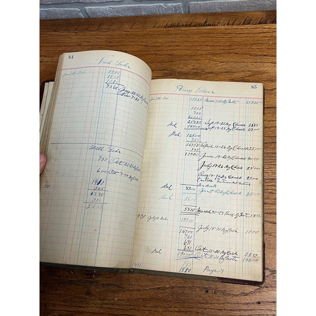 Vintage 1930s Frank Georgeson Farm Implement Dealer Ledger Book Redgranite, Wis