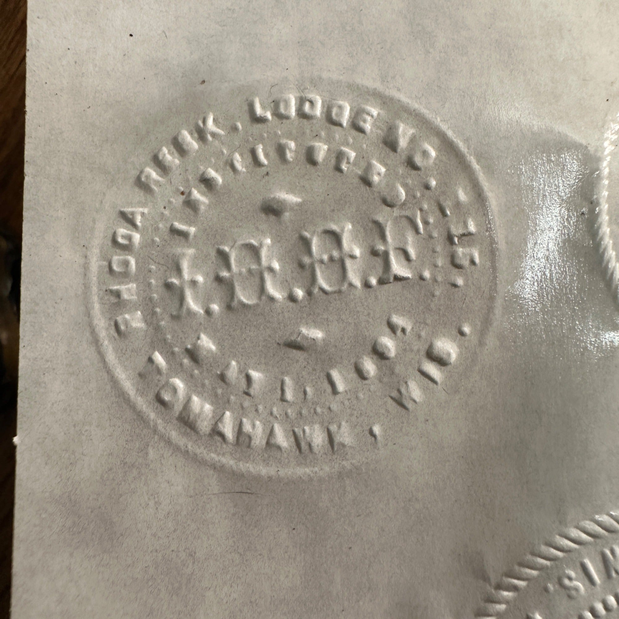 Henderson Ames Cast Iron Notary Stamp Seal - Rhoda Reek Lodge Tomahawk Wis