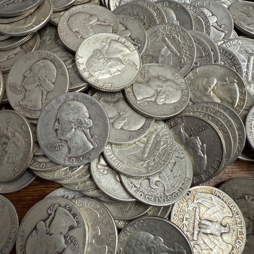 Silver Washington Quarters 1932-1964 90% Silver Random Selection