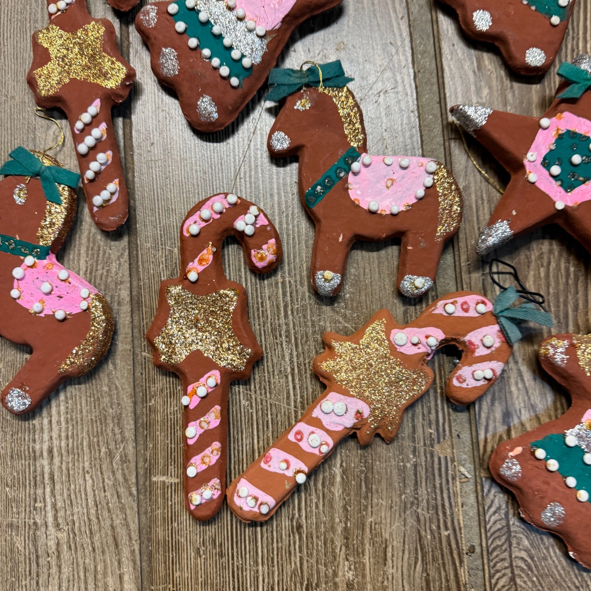 Vintage Huge Lot Japan Christmas Creations Gingerbread Ornaments 1960s