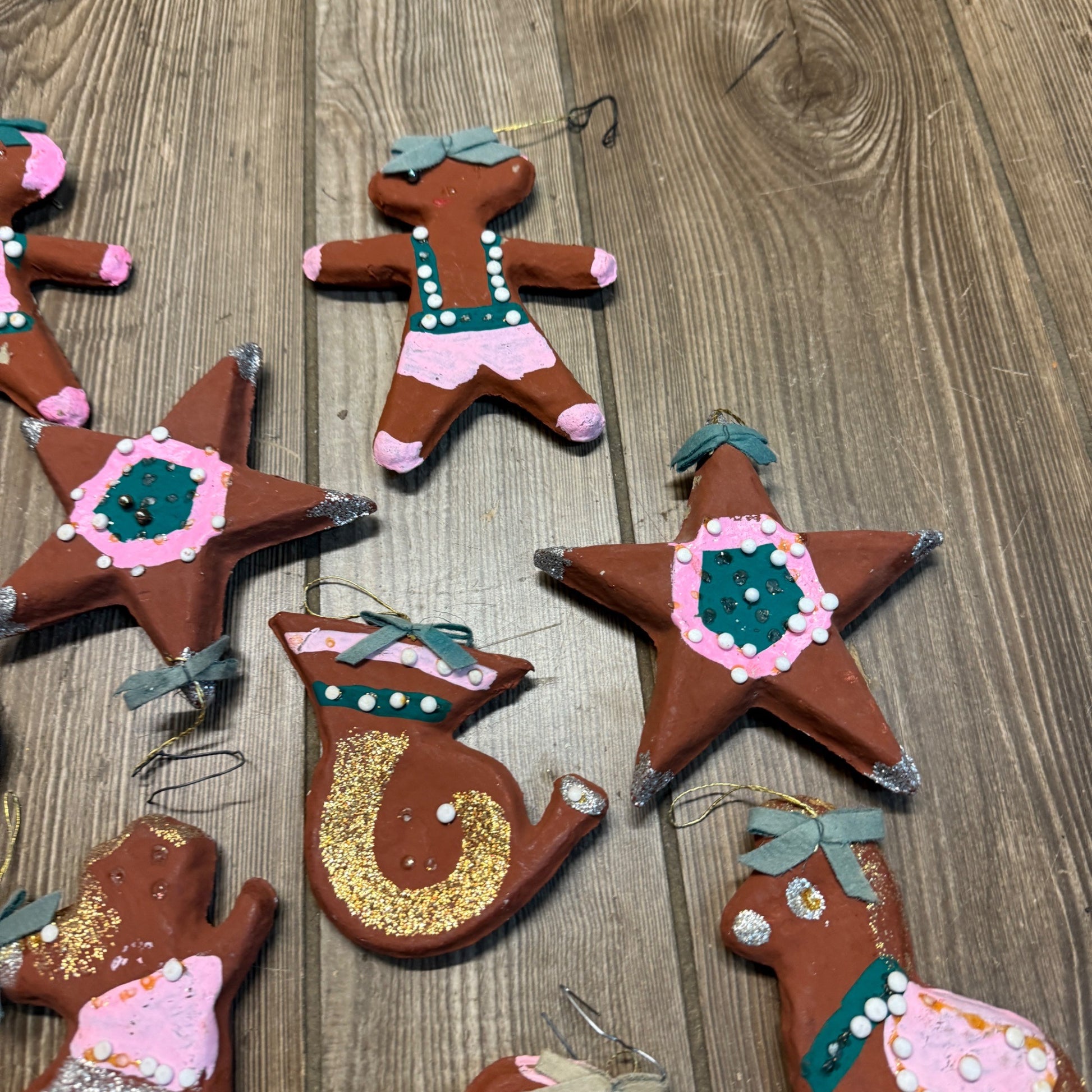 Vintage Huge Lot Japan Christmas Creations Gingerbread Ornaments 1960s