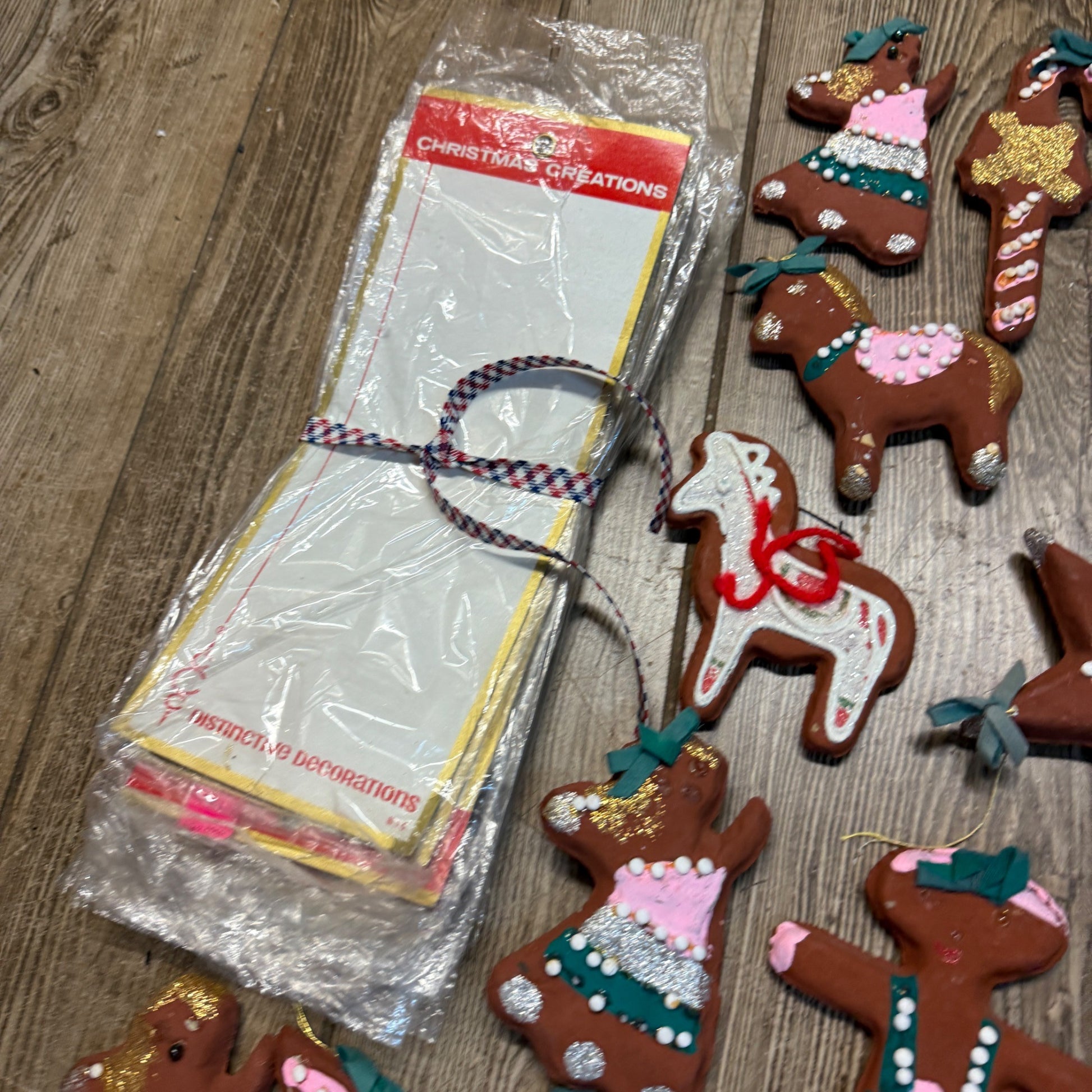 Vintage Huge Lot Japan Christmas Creations Gingerbread Ornaments 1960s