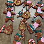 Vintage Huge Lot Japan Christmas Creations Gingerbread Ornaments 1960s