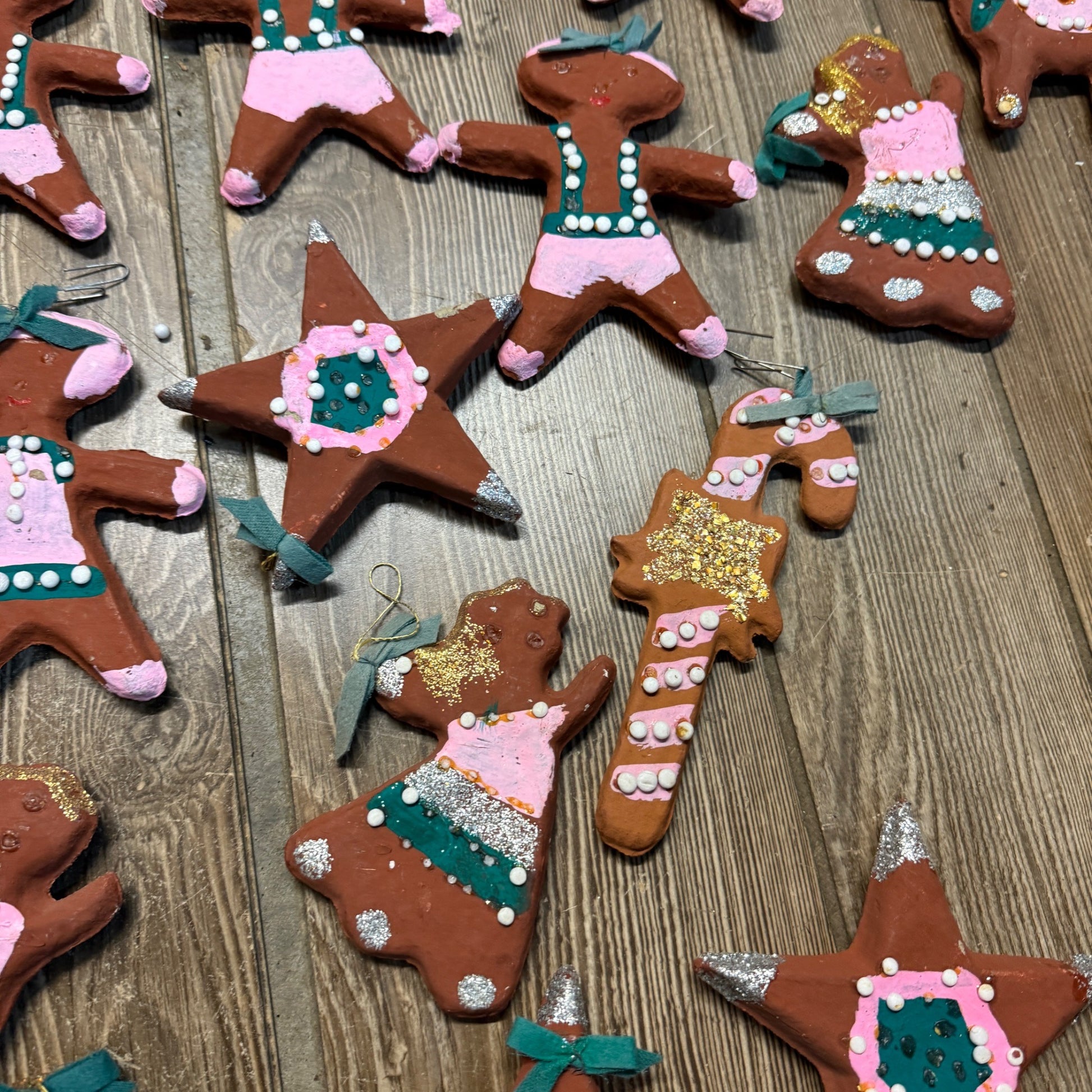 Vintage Huge Lot Japan Christmas Creations Gingerbread Ornaments 1960s