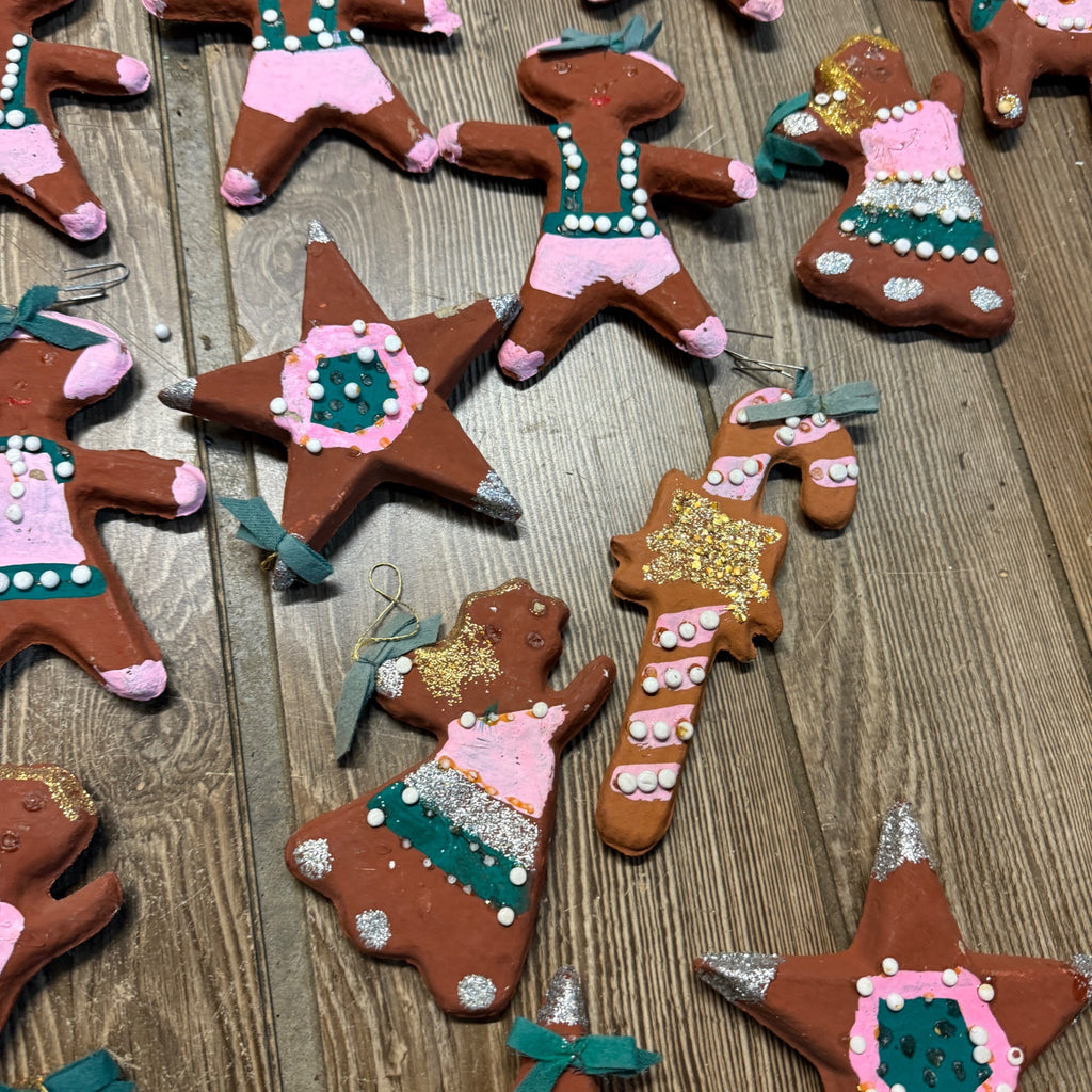Vintage Huge Lot Japan Christmas Creations Gingerbread Ornaments 1960s
