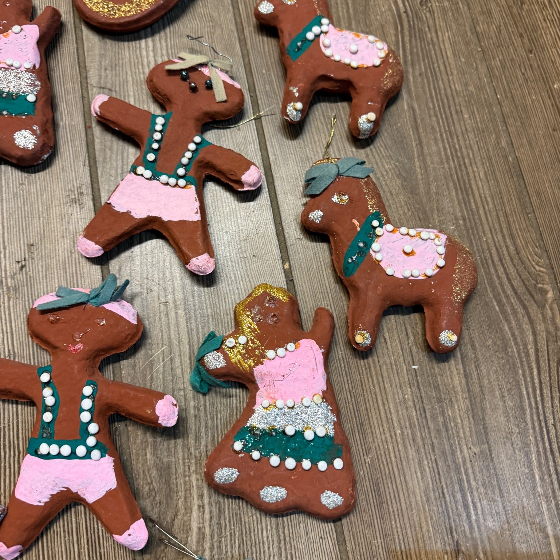 Vintage Huge Lot Japan Christmas Creations Gingerbread Ornaments 1960s