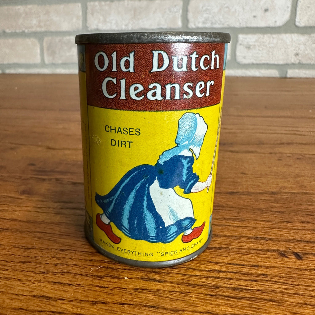 RARE Early 1900s Vintage Old Dutch Cleanser Tin Litho 3" Coin Bank Advertising