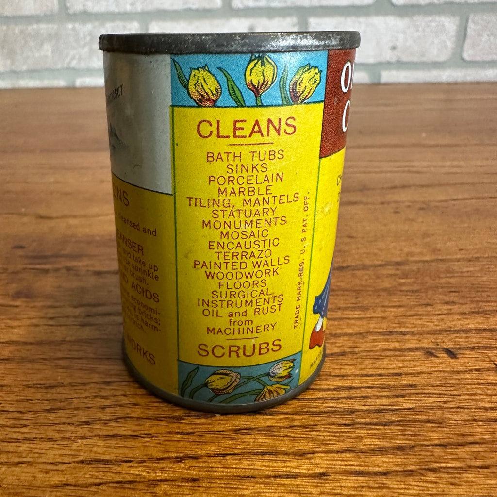 RARE Early 1900s Vintage Old Dutch Cleanser Tin Litho 3" Coin Bank Advertising