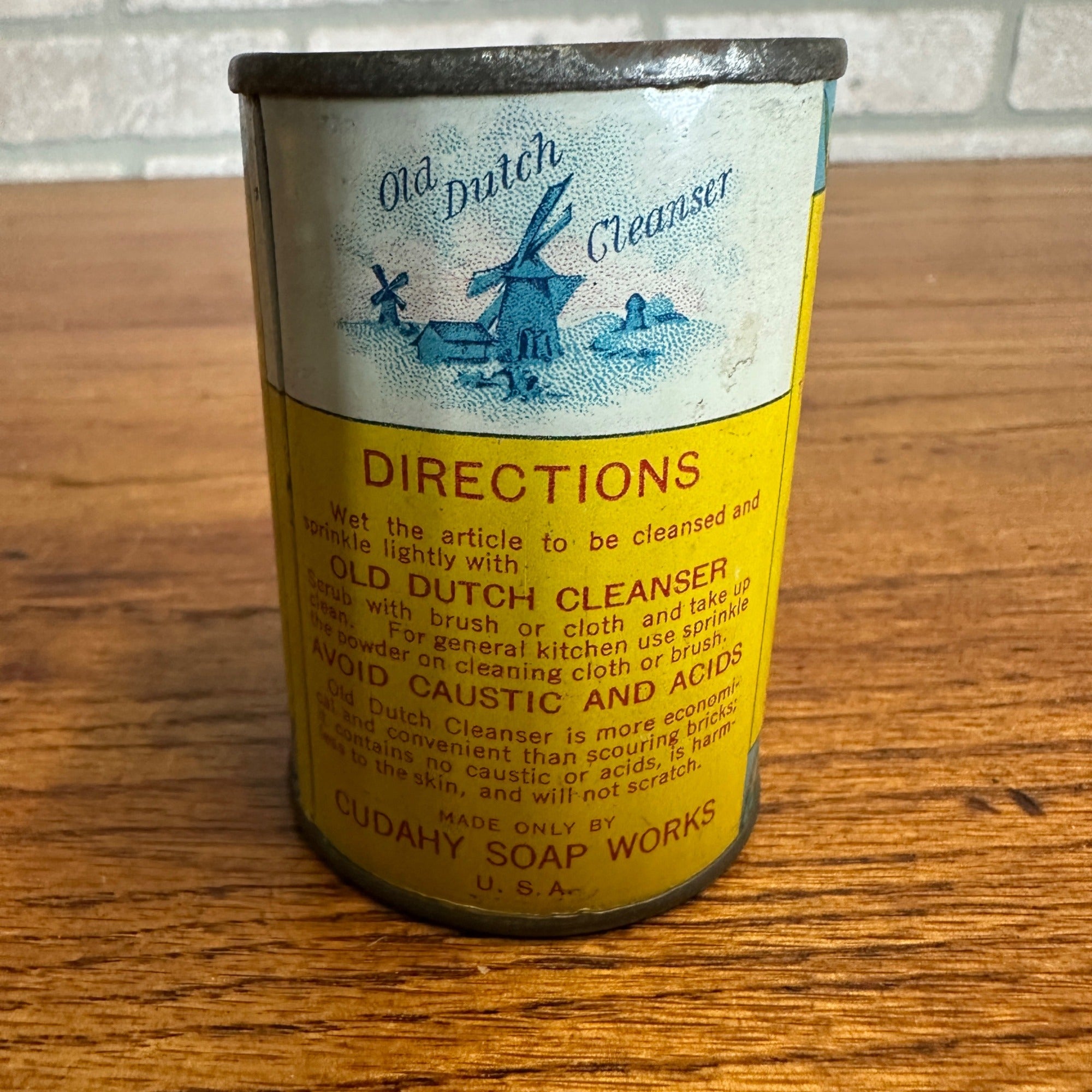 RARE Early 1900s Vintage Old Dutch Cleanser Tin Litho 3" Coin Bank Advertising