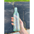 Antique Wheeler Bros Waukesha Soda Water Co Wis Aqua Bottle Crown Top