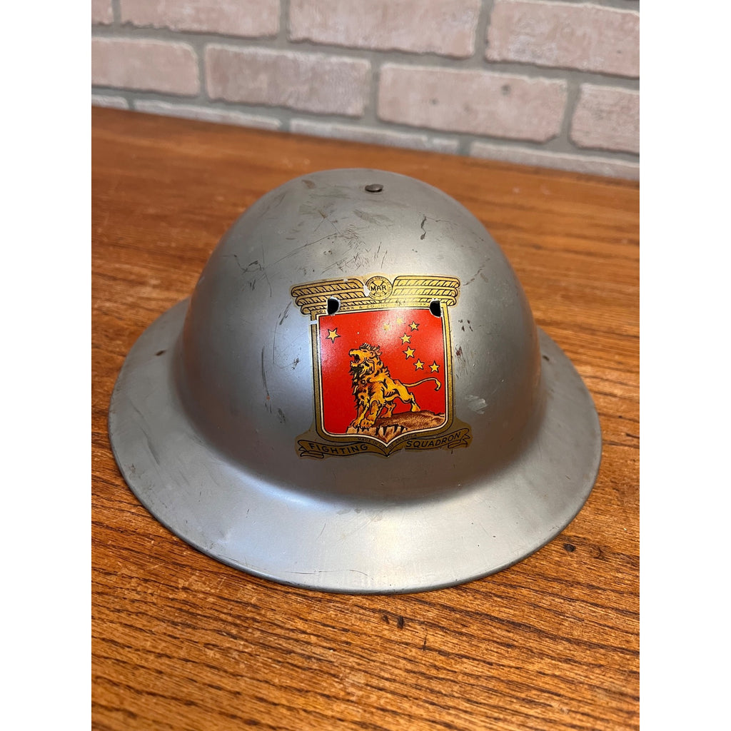 Antique Marx WWI US Army Style Doughboy Toy Helmet Fighting Squadron