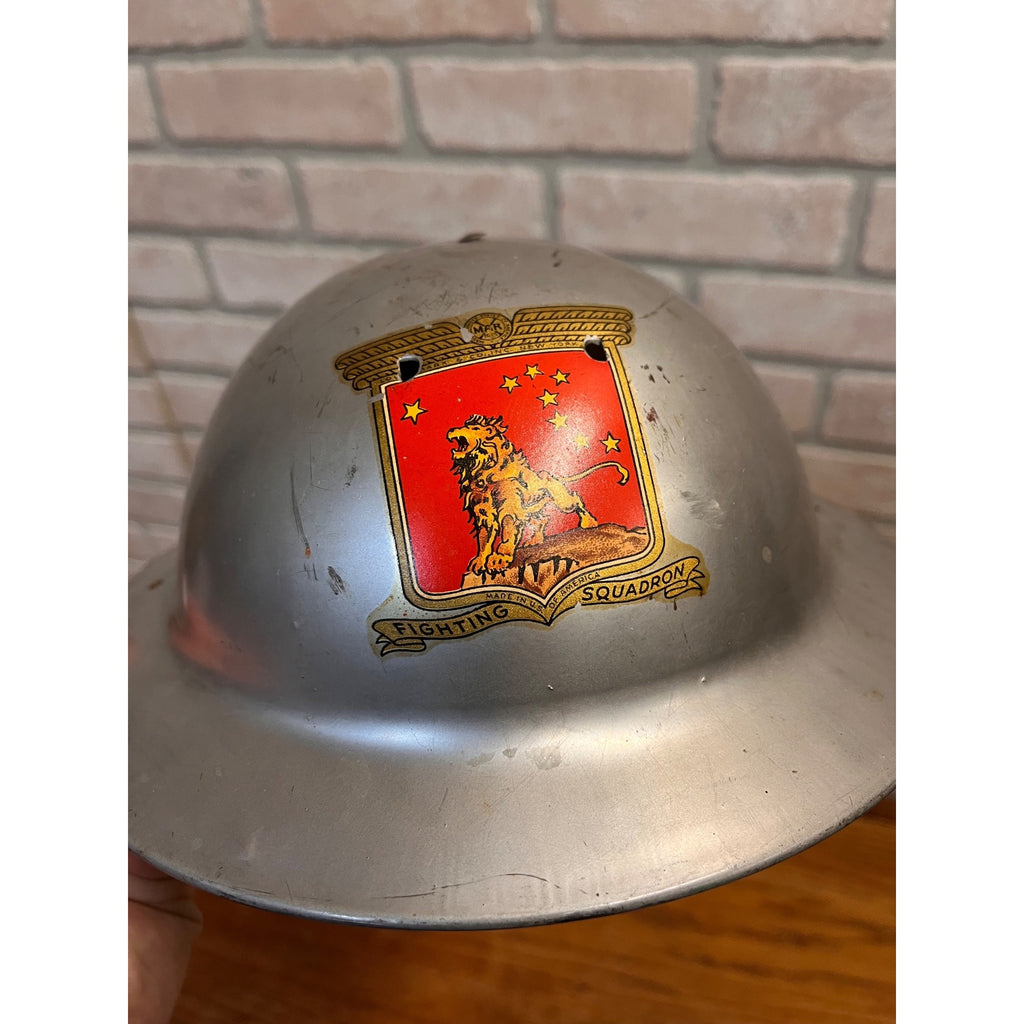 Antique Marx WWI US Army Style Doughboy Toy Helmet Fighting Squadron