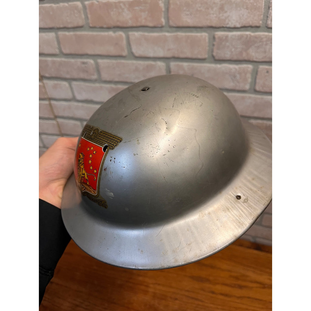 Antique Marx WWI US Army Style Doughboy Toy Helmet Fighting Squadron