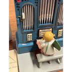 Erzgebirge Wooden Music Box Angel Playing Organ German - Works!