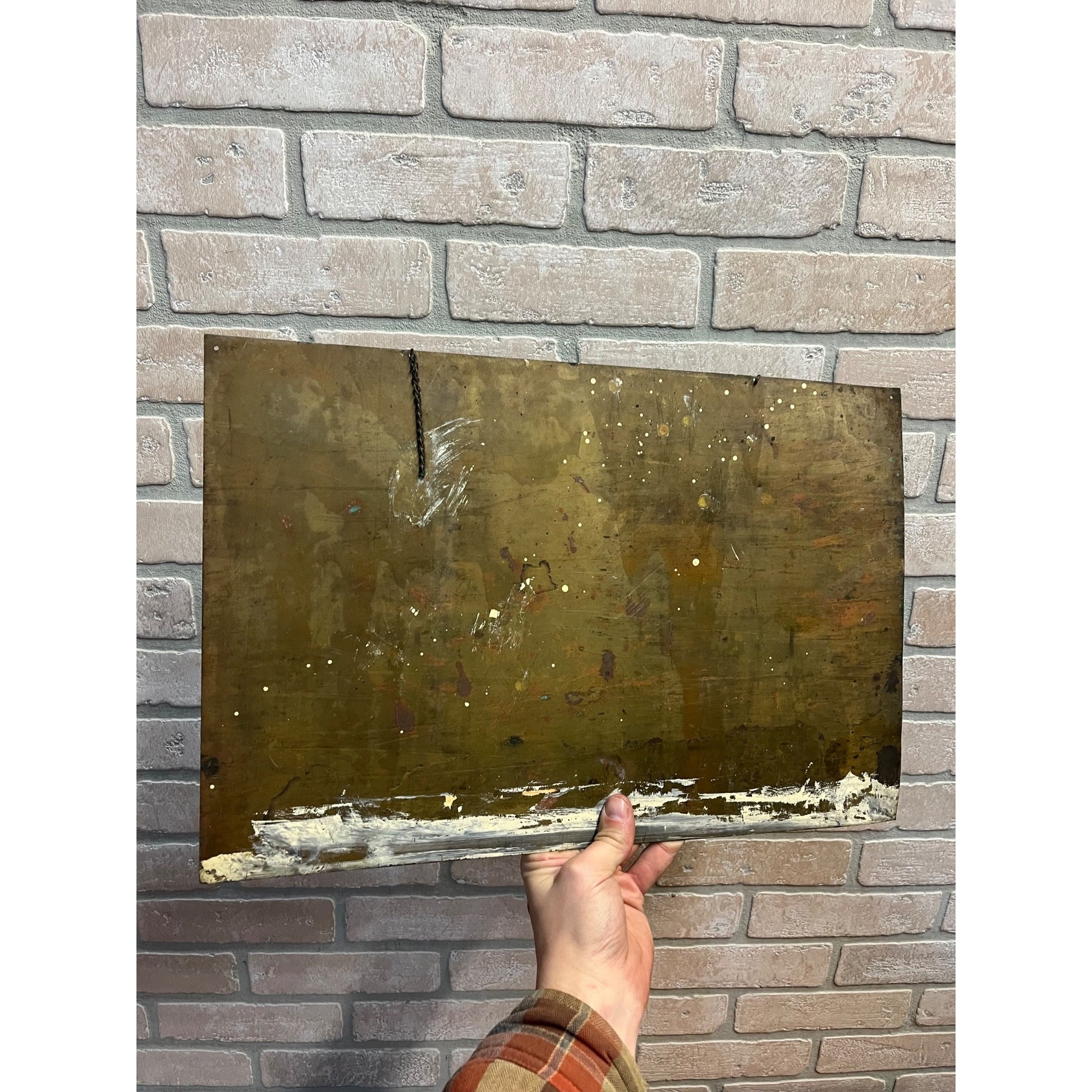 Vintage 1920s Travelers Insurance Hartford Connecticut Brass Advertising Sign