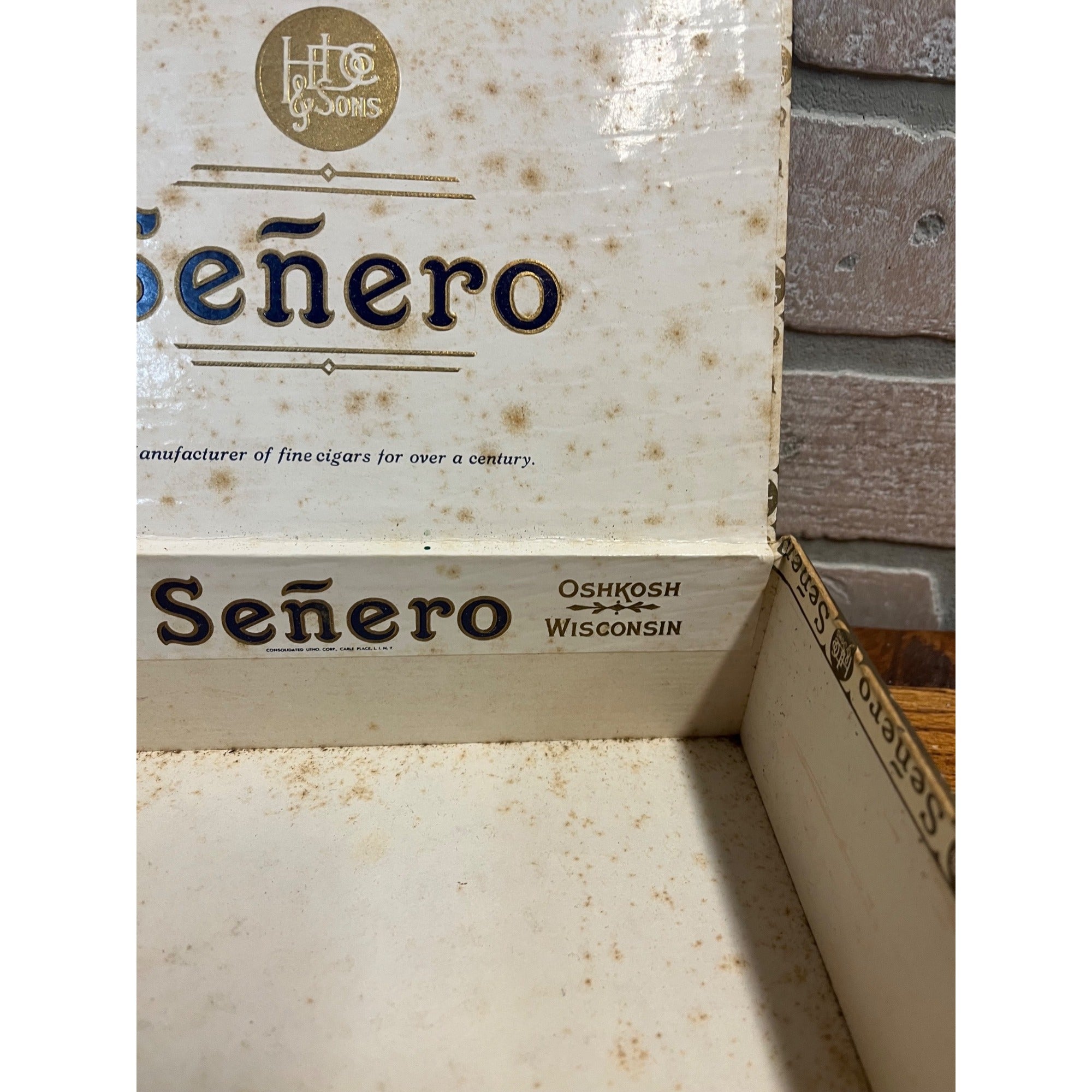 Vintage 1900s H Derksen & Sons Oshkosh Wisconsin Senero Cigar Box Advertising