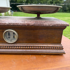 Vintage Granite Top & Oak Wood Apothecary Mercantile Scale Double Tray