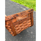 Antique Primitive Ballou Farm produce Market Basket Becket Mass Large Ash Splint Farmhouse