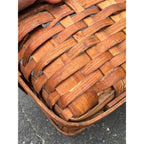 Antique Primitive Ballou Farm produce Market Basket Becket Mass Large Ash Splint Farmhouse