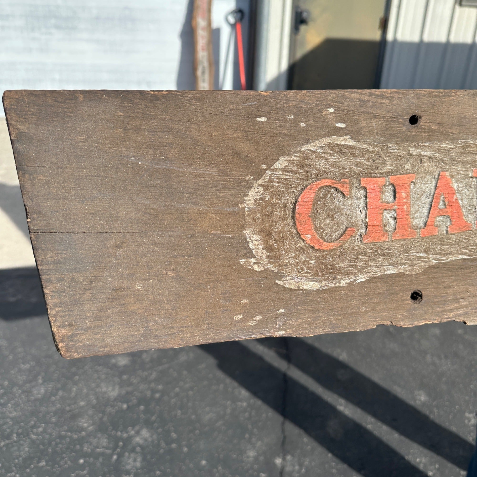 Vintage Lombard Chainsaws Wooden Advertising Original General Store Trade Sign