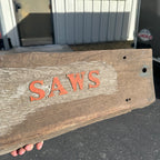 Vintage Lombard Chainsaws Wooden Advertising Original General Store Trade Sign