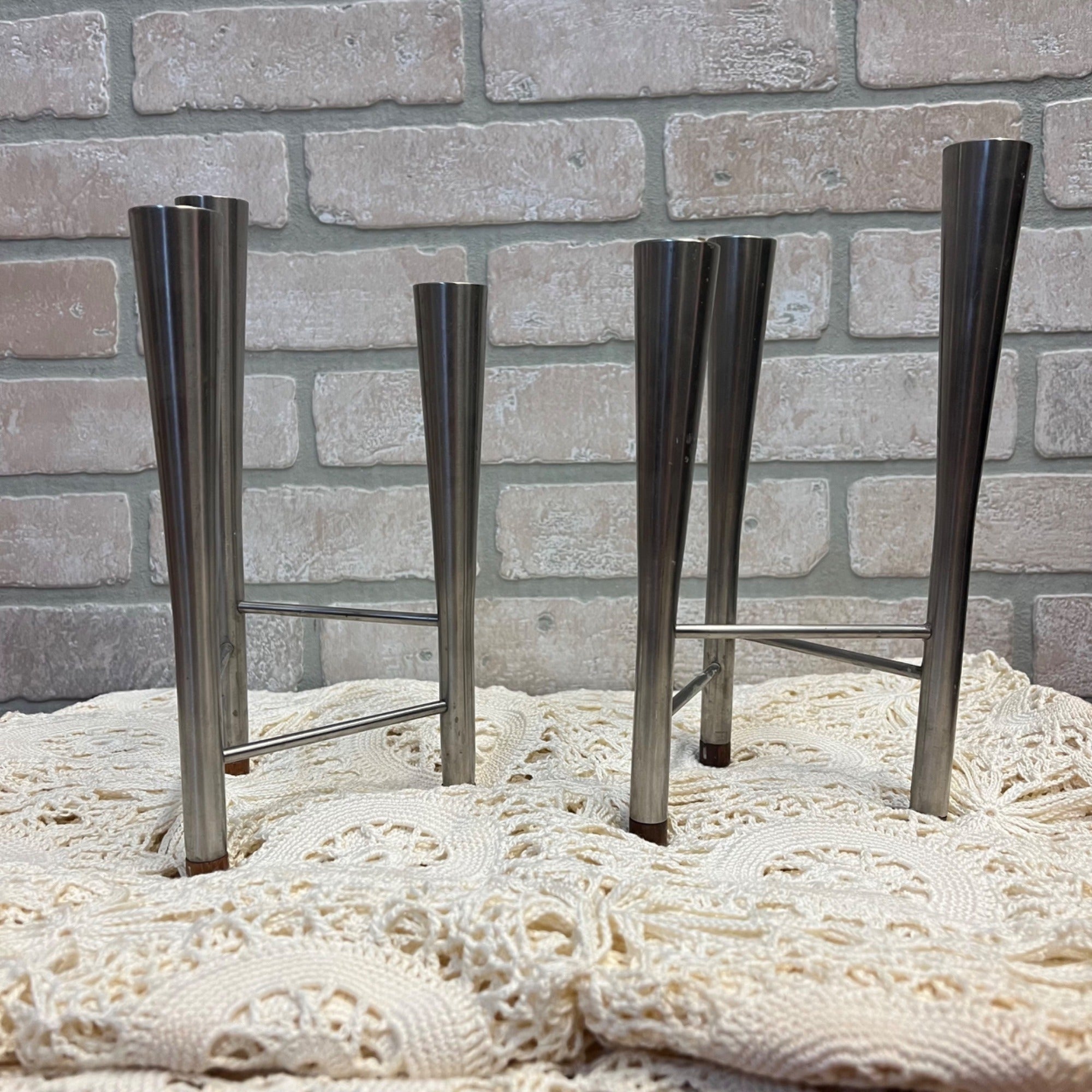 Vintage Old Hall Stainless Steel Campden Candlabra Candle Holder Robert Welch (2)