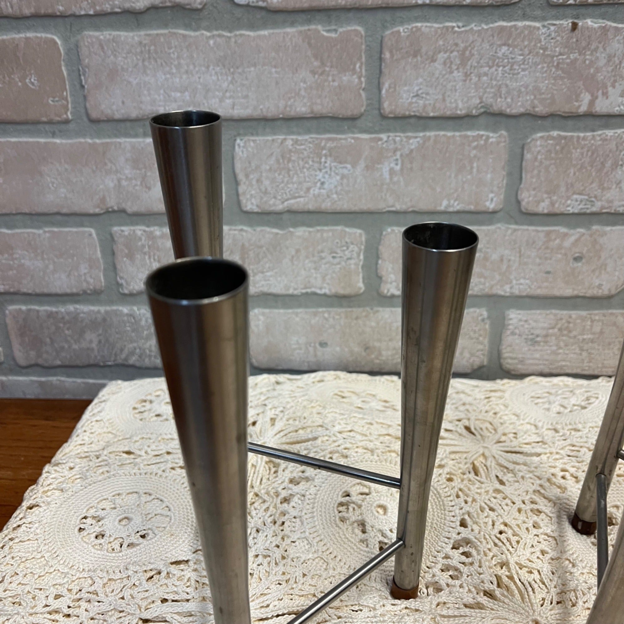 Vintage Old Hall Stainless Steel Campden Candlabra Candle Holder Robert Welch (2)