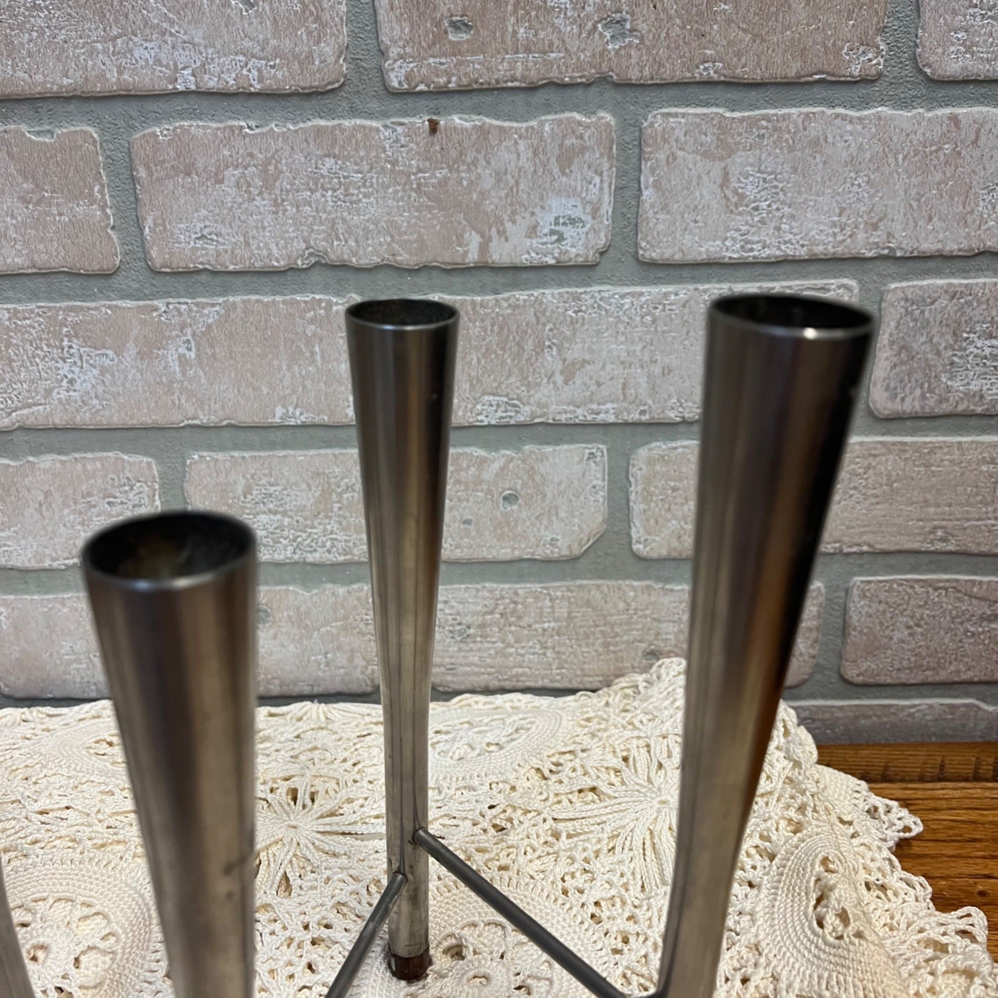 Vintage Old Hall Stainless Steel Campden Candlabra Candle Holder Robert Welch (2)