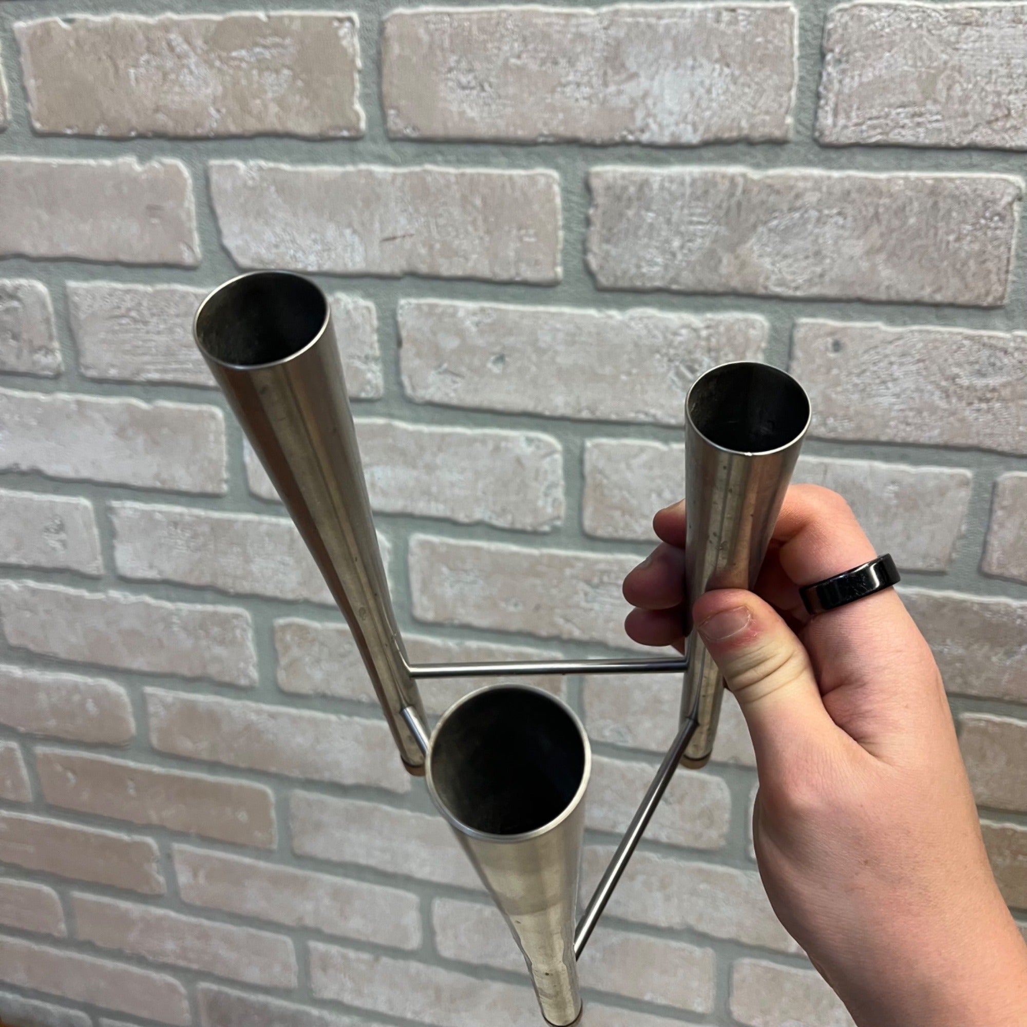 Vintage Old Hall Stainless Steel Campden Candlabra Candle Holder Robert Welch (2)