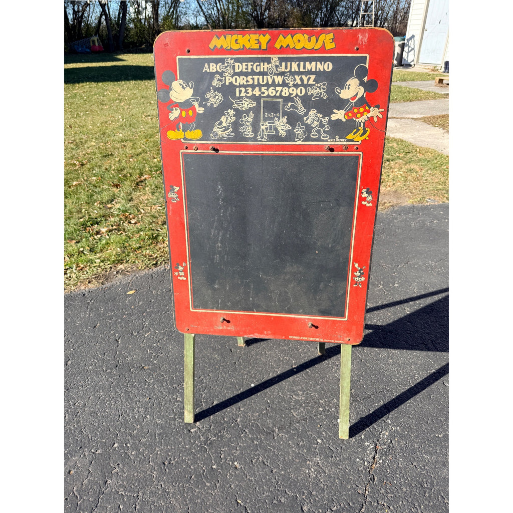 VINTAGE RARE 1930's LARGE WALT DISNEY CHILDRENS MICKEY MOUSE CHALK BOARD /EASEL