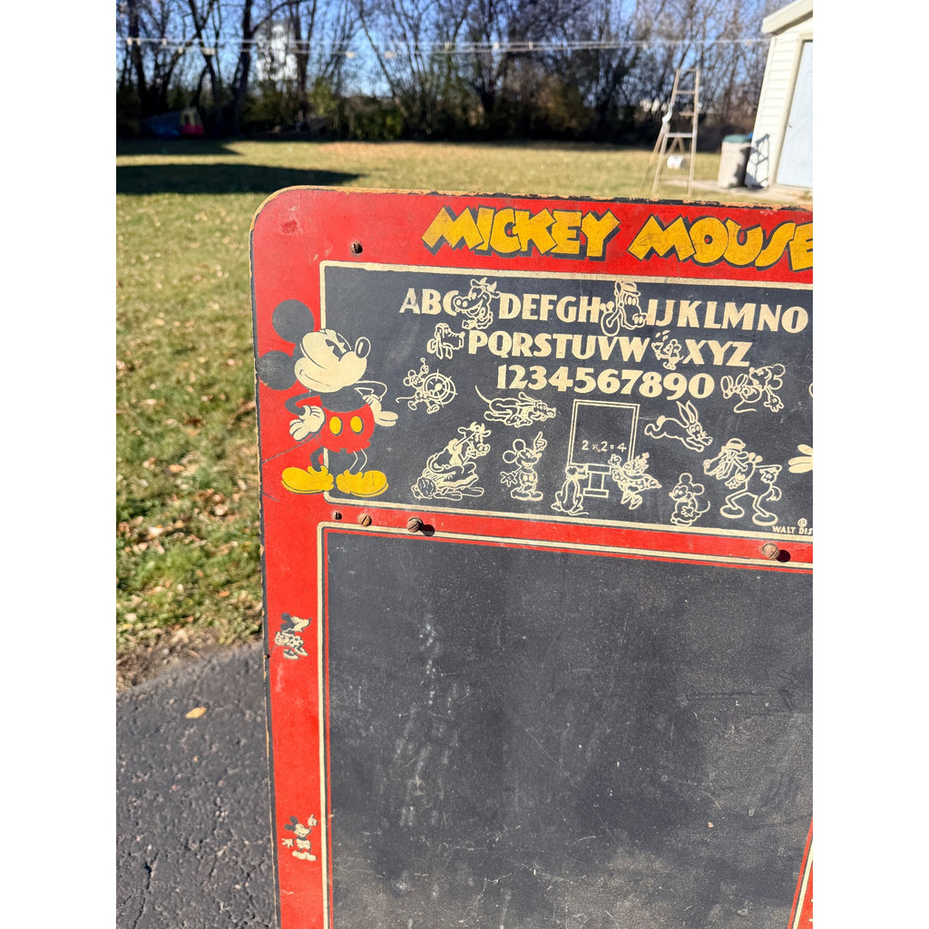 VINTAGE RARE 1930's LARGE WALT DISNEY CHILDRENS MICKEY MOUSE CHALK BOARD /EASEL