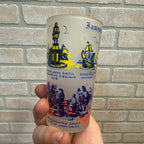 Vintage Frosted Drinking Glass, Jamestown, Virginia 1607 American Colonial History