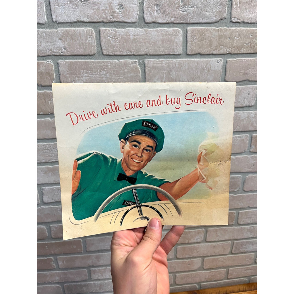 Vintage 1959 Sinclair Service Station Oil Calendar Sign Advertising Kewaskum WI