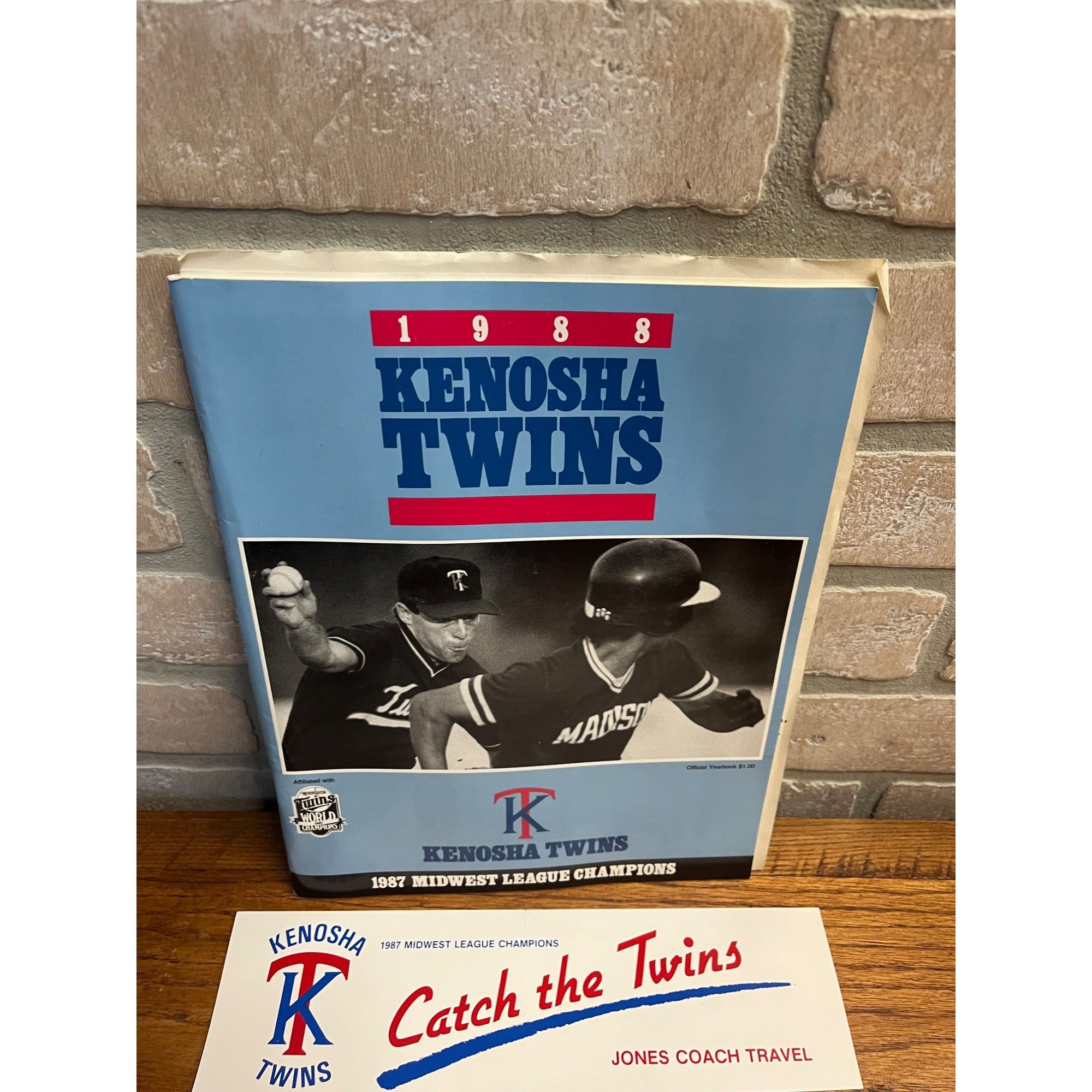 Vintage 1988 Kenosha Twins Midwest League Yearbook Program & Decals