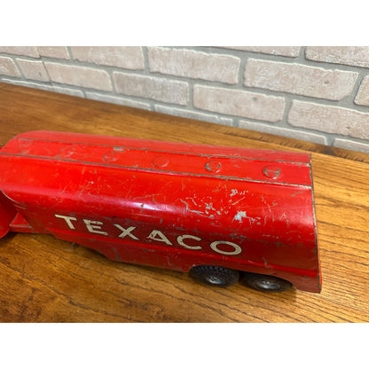 Vintage 1950s Buddy L Texaco Tanker Trailer & Truck Pressed Steel Toy