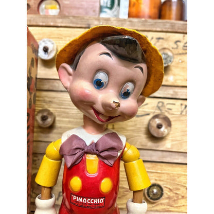 Vintage 18" PINOCCHIO Wooden Articulated Doll by Ideal Novelty & Toy Co. w/ Box