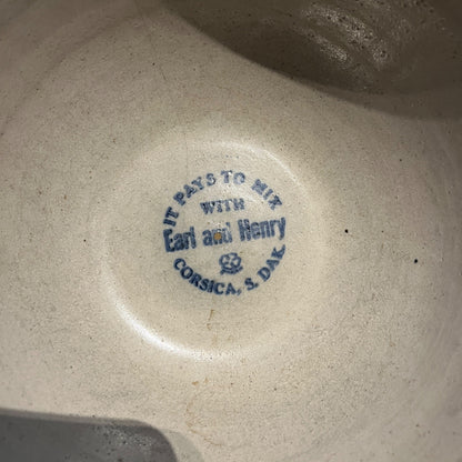 Antique 9" Red Wing Advertising Bowl  Earl And Henry Corsica South Dakota