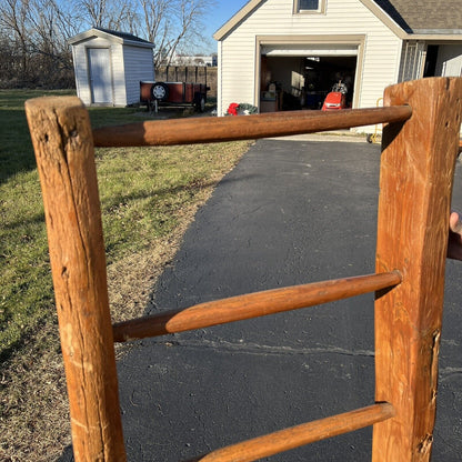 Antique 19th Century 1800s Primitve Barn Ladder Hand-Hewn Wood AAFA