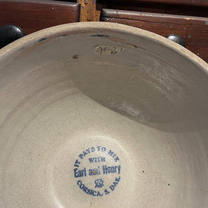 Antique 9" Red Wing Advertising Bowl  Earl And Henry Corsica South Dakota