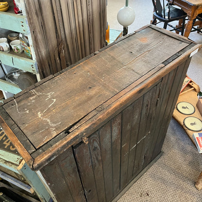 Antique Primitive Chippy Blue Pie Safe Cabinet Cupboard