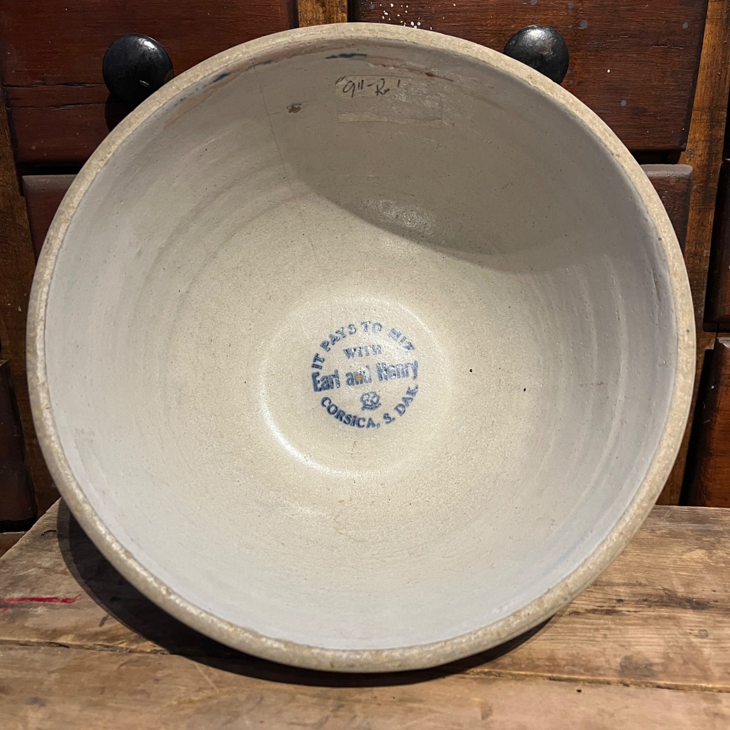 Antique 9" Red Wing Advertising Bowl  Earl And Henry Corsica South Dakota