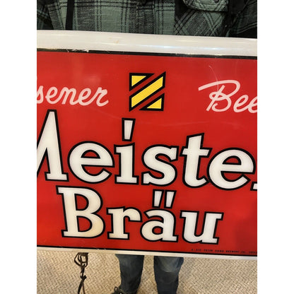 Vintage 1950s Meister Brau Beer Lighted Advertising Sign Peter Hand Chicago