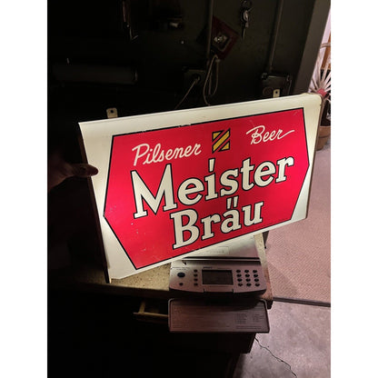 Vintage 1950s Meister Brau Beer Lighted Advertising Sign Peter Hand Chicago
