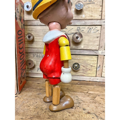 Vintage 18" PINOCCHIO Wooden Articulated Doll by Ideal Novelty & Toy Co. w/ Box